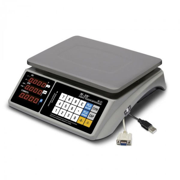 Весы торговые MERTECH M-ER 328 AC-15.2 "TOUCH-M" LED RS232, USB (325x230 мм) с сенс.клав MERTECH - торговое оборудование.